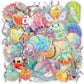 50PCS Cartoon Cute Bug Fun Stickers DIY Phone Case Laptop Water Cup Computer Toy Stickers