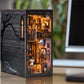 Book Nook Kit Dark Family DIY Wooden Puzzle Gothic Style Halloween Bookshelf Dollhouse Model Bookend Building Home Decoration