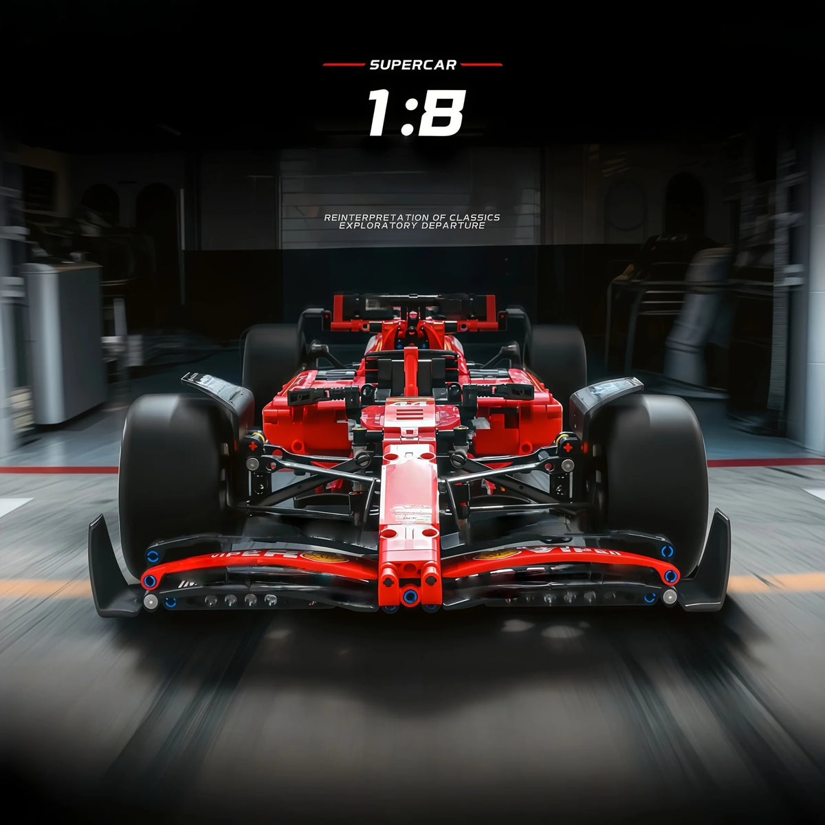 1361PCS Technical 1:8 Scale SF-24 Red  Racing Car Building Blocks Set - MOC Supercar Model Assembly Toy  Birthday Gifts
