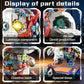 KAVOWORLD 1377PCS Robot Rabbit Building Blocks Set LED Light Up Multi-Point Rotatable Detachable Base DIY Cyberpunk Mecha Building Rabbit Bricks Kit Mechanical Bunny Construction Toy for Home Office Desk Decor Christmas Birth