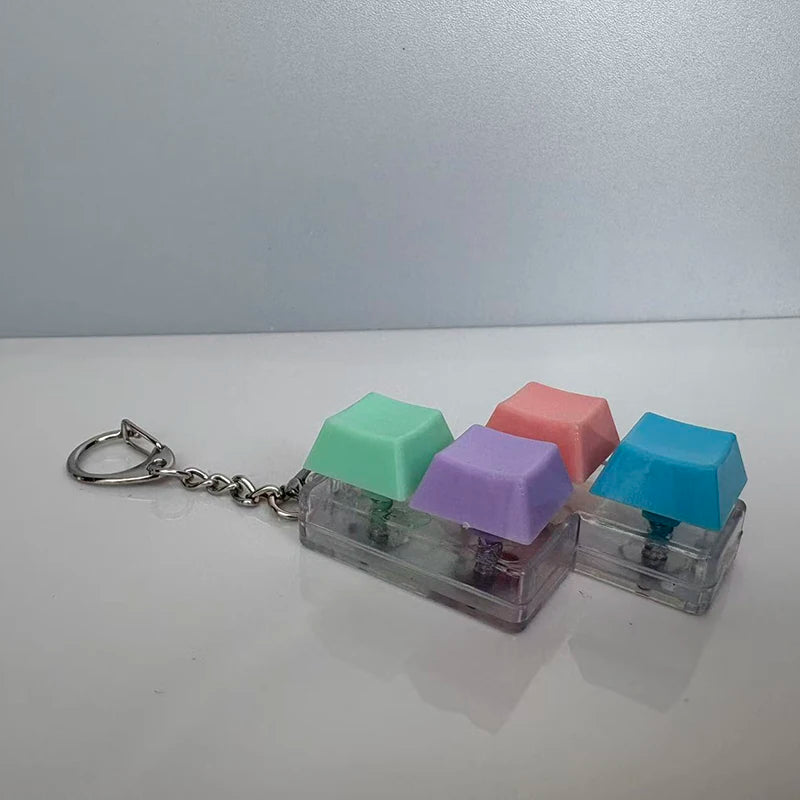 KeychainToy Press Stress Relief Fidget Button Key Caps Key Ring Keyboard Keychain Adult Stress Reduction Toys Finger Party Gift