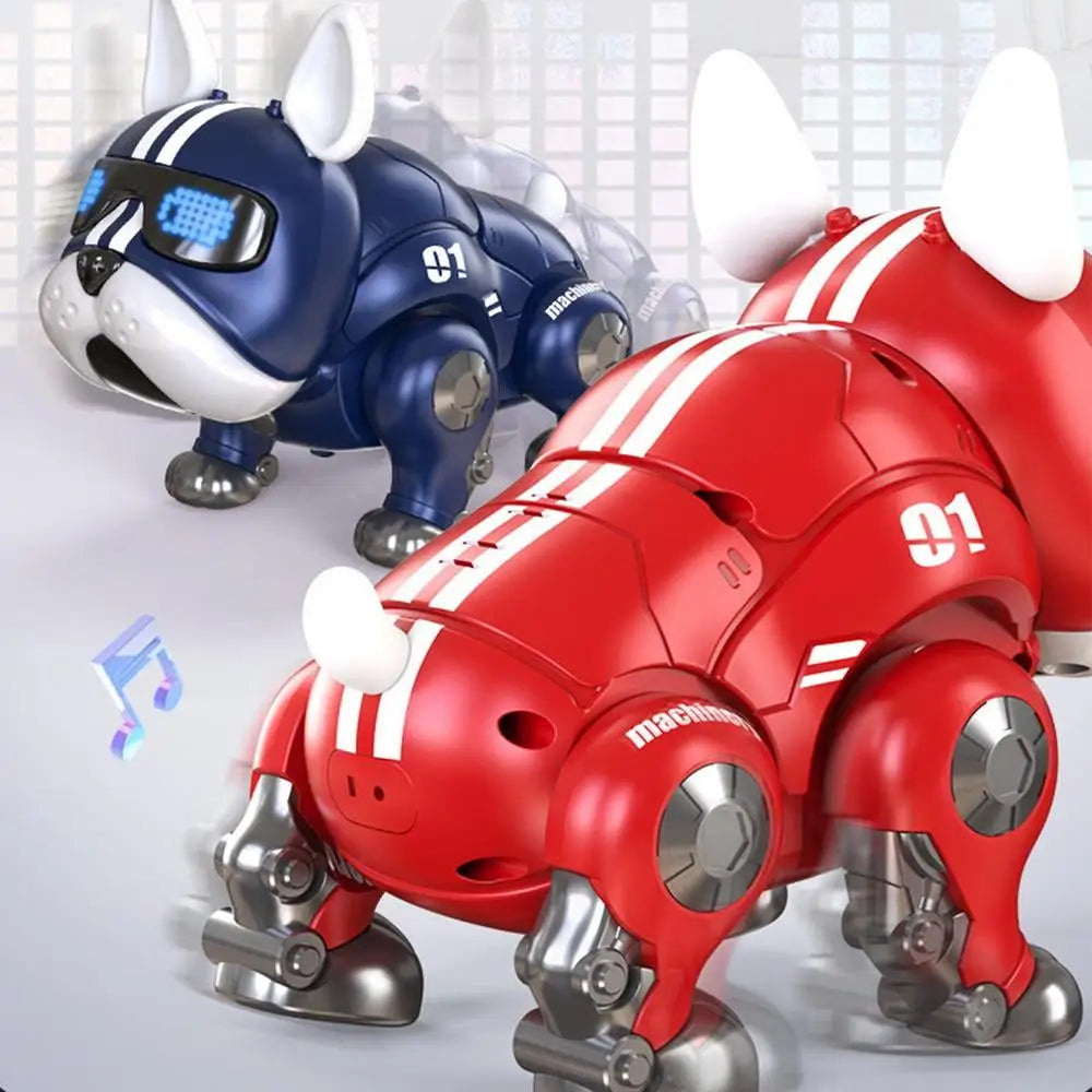 Dance Music Bulldog Robot Intelligent Interactive Dog with Light Kids Toy Early Educational Toy for Baby Boys Girls Gift
