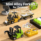 1:64 Remote Control and Alloy Truck Forklift with Trailer Worktop Mini Bluetooth RC Elevator Vehicle Children's Toy Holiday Gift