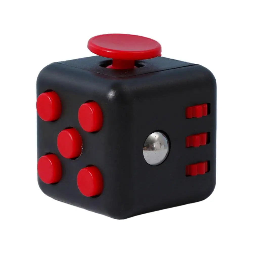 Square Infinity Dice Fidget Toy with Tactile Buttons Multifunctional 6-Side Decompression Cube Clicker Switch Gear Dial Joystick