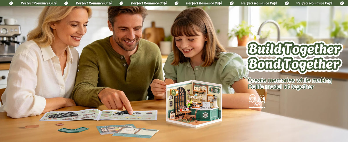 Rolife Super Creator Serious DIY Miniature House Kit Mini Dollhouse Model Building Kit with LED Light Home Decor(DW026/27/28)