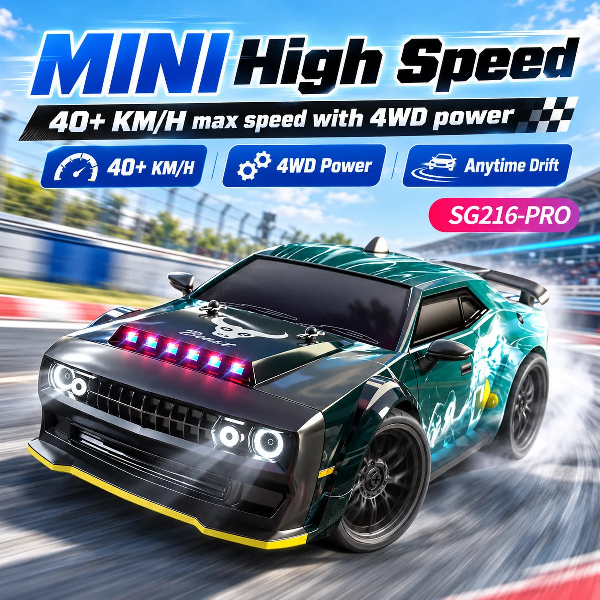 ZNLYRION 70KM/H RC Toy SG216PRO 4WD RC Drift Car 1:16 Scale  2.4G Remote Control Brushless Racing Car With LED Lights for Adults