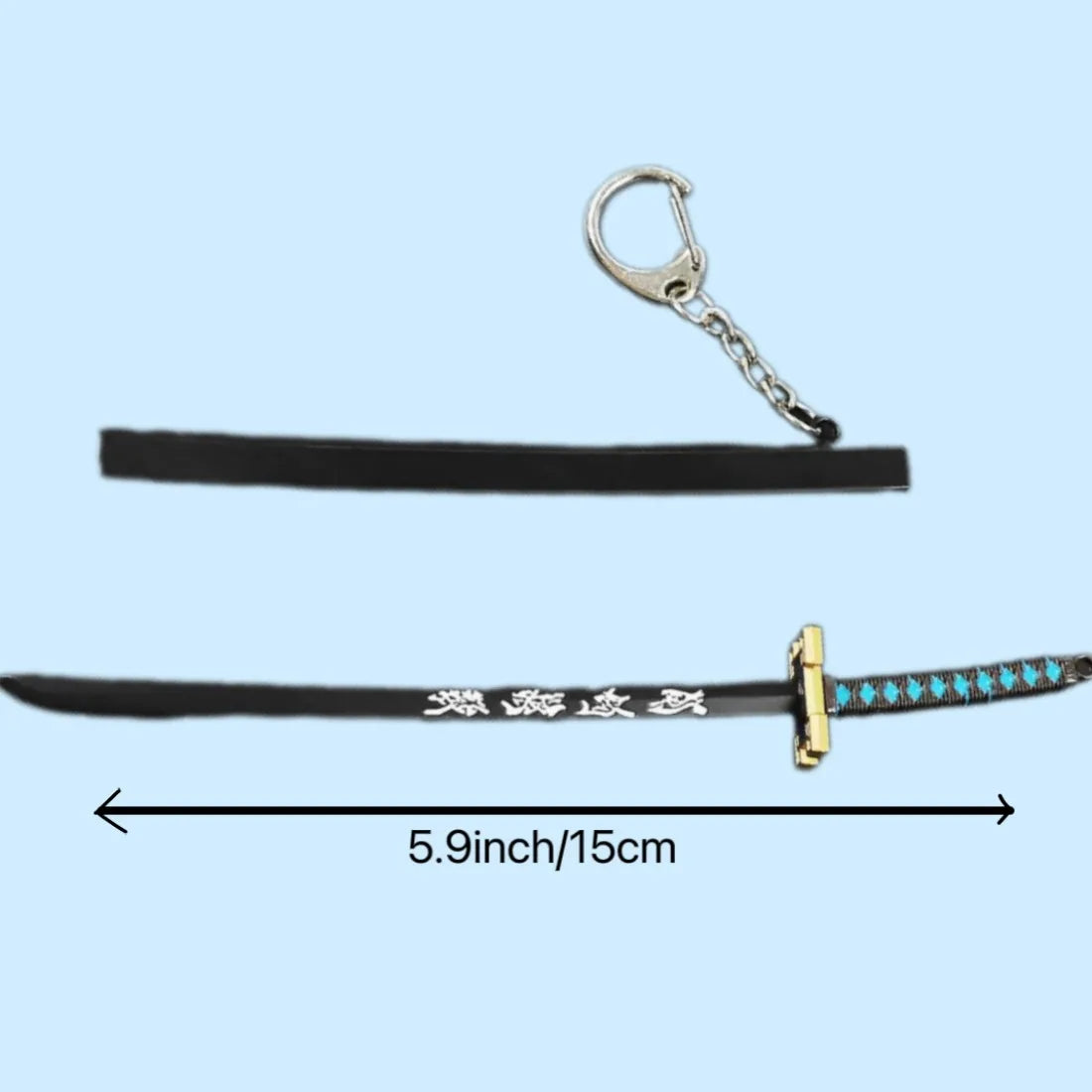 5.9inch Demon Slayer Tokito Muichiro Metal Katana Sword Original Samurai Katana Sabre Ninja Knife Cosplay Accessories Prop Toy