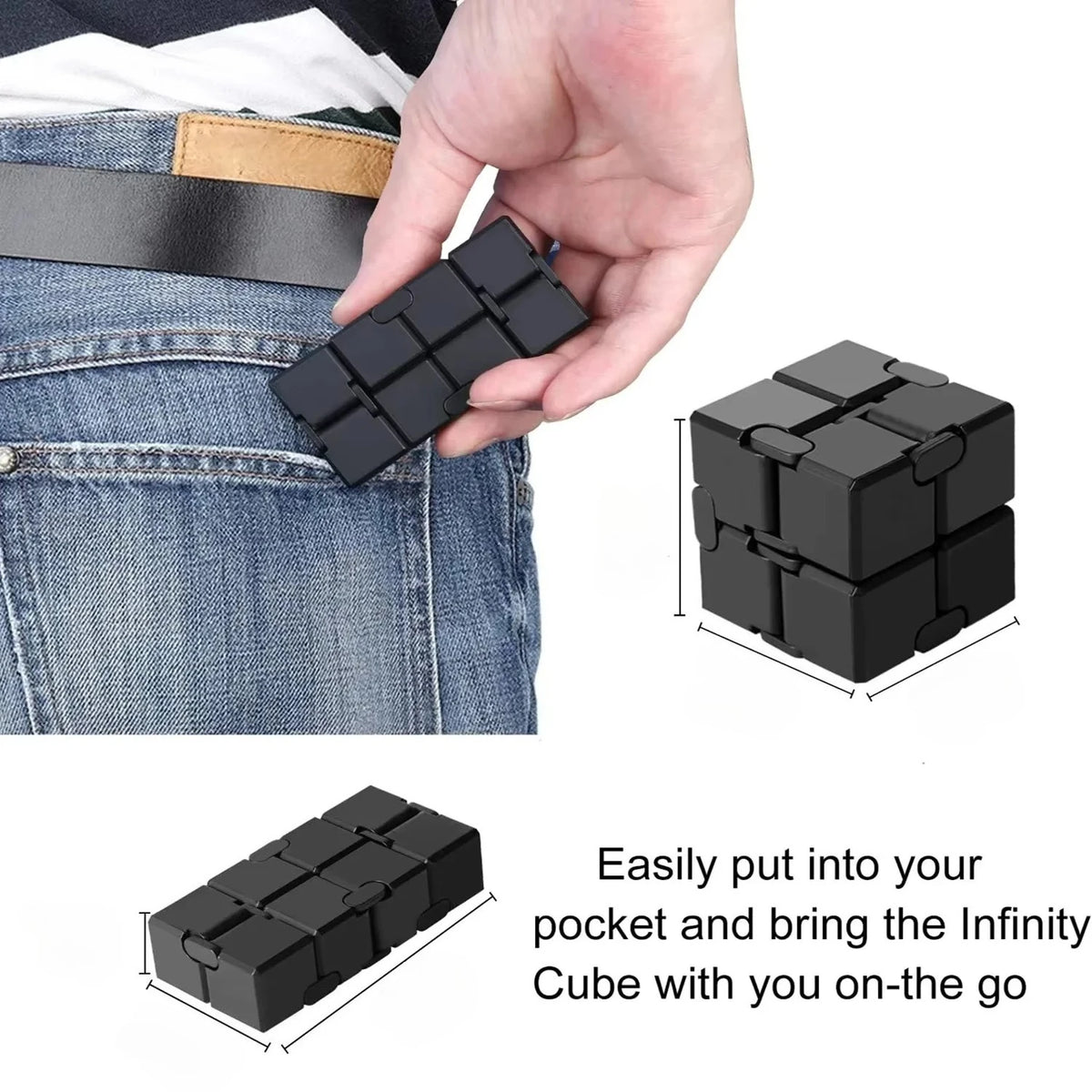 Alloy&Plastic Infinity Cube Fidget Toy Ultra-Durable Sensory Stress Reliever for Adults & Kids Anxiety Relief Gift