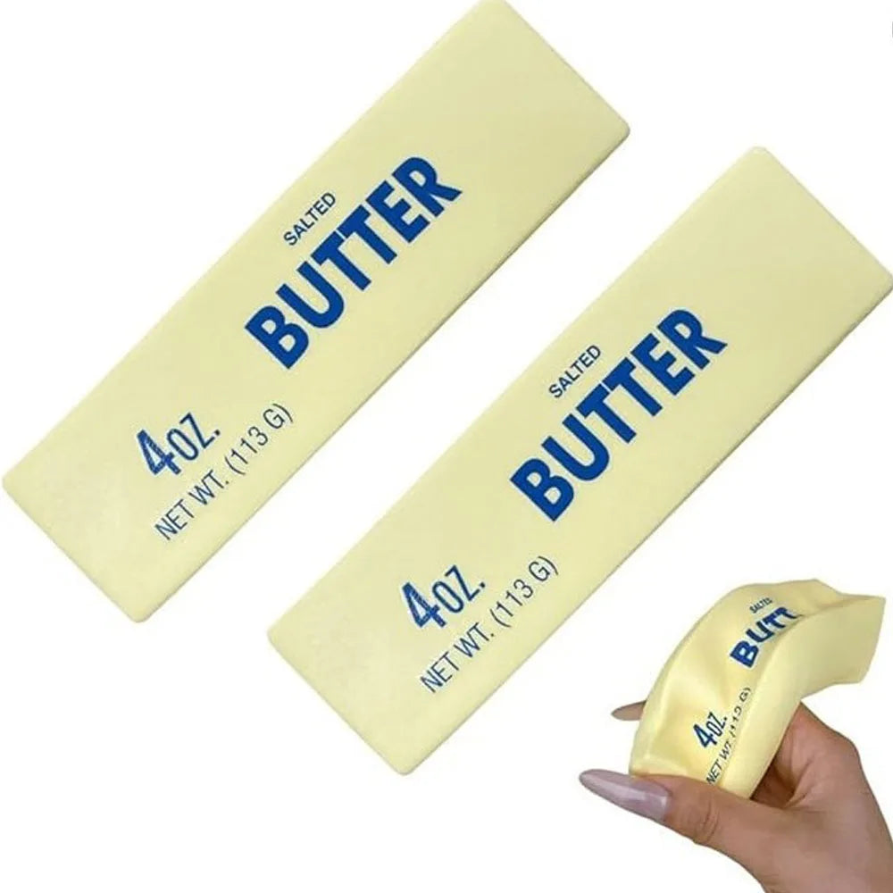 Hot Simulation Salted Butter Squishy Toy Slow Rising Stress Relief Squeeze Toy Soft Rubber Creative Decompression Toy Gift