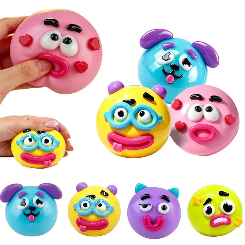 New Smushers Squishy Pinch Pressure Ball DIY Emoticons Dog Face Slow Rebound Squeeze Squishy Soft Decompression Adult Fun Gifts
