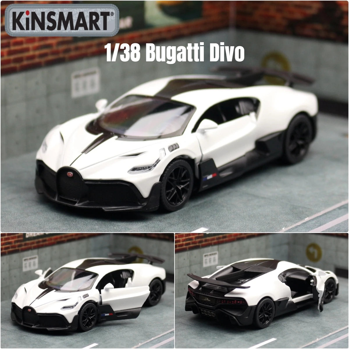 KiNSMART Toy Car Model 1/38 Bugatti Chiron Super Sport Racing Alloy Diecast Miniature Vehicle Collection Gift For Children Boy