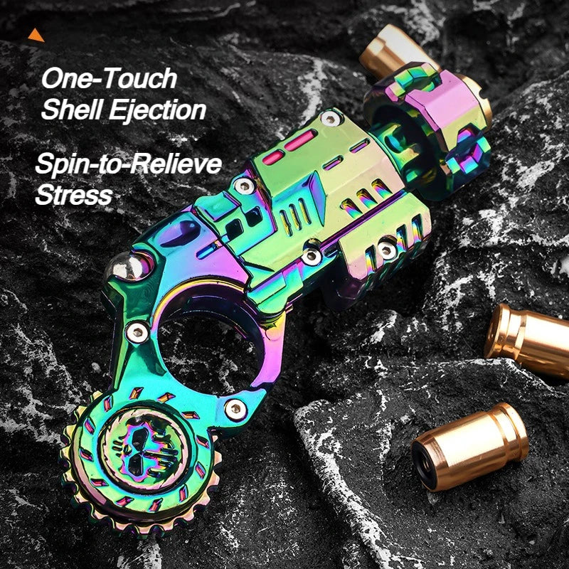 Metal Alloy Shell-Ejecting Toy Pistol Set Fun Shooting Sensory Toy Stress Relief EDC Office Desk Gadget Gift for Boys Adults