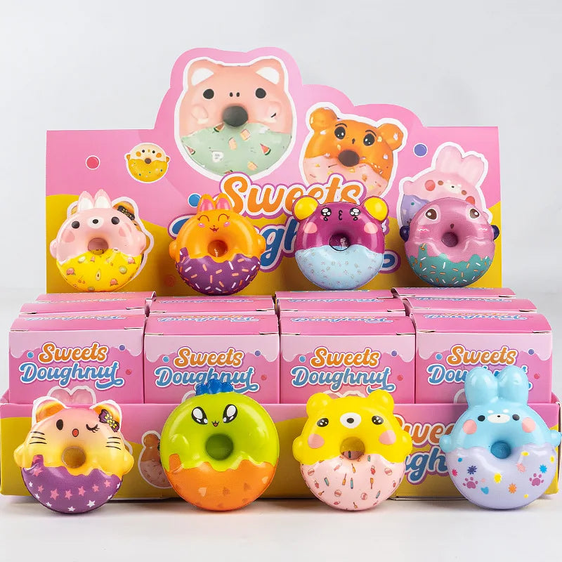 12pcs/Set Simulation Food Squishy Hamburger Fries Capybara Axolotl Squeeze Toy Stress Relief Decompression Toys