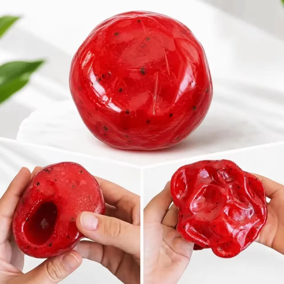 Kiwi & Watermelon Slush Stress Relief Toy Simulation Fruit Squishy Ball Anti-Anxiety Vent Toy For Adults Desk Decompression Toy