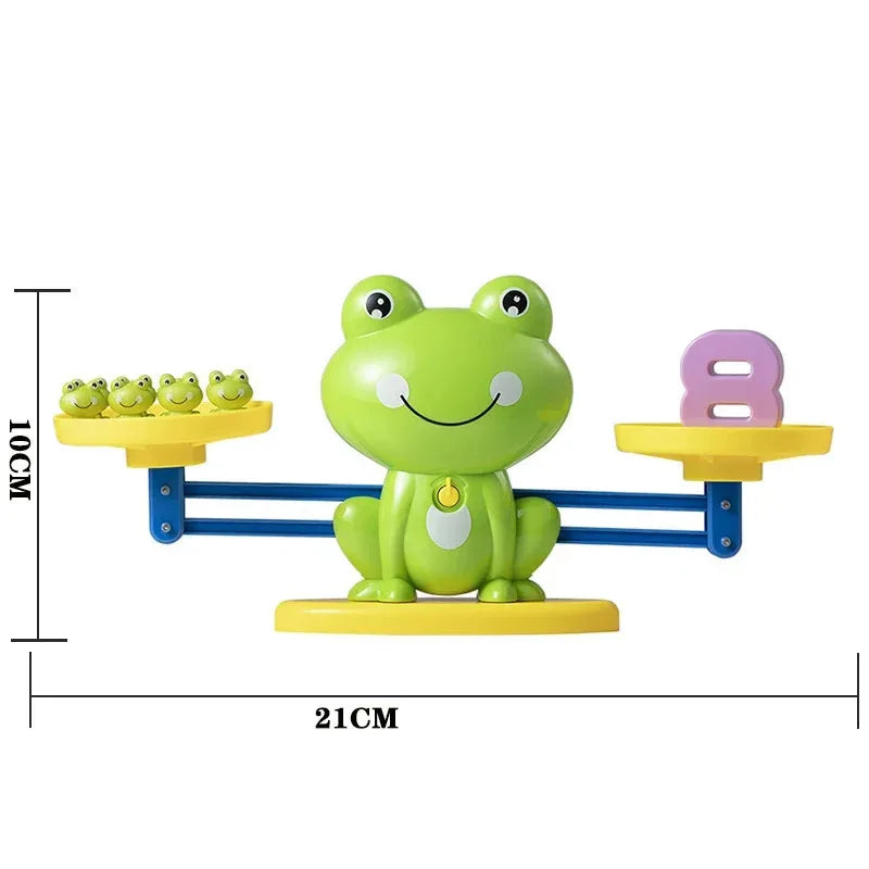 Frog Balance Math Game, STEM Educational Counting Toys for Kids 3-5+ Years, Fun Number Learning Scale for Addition & Subtraction