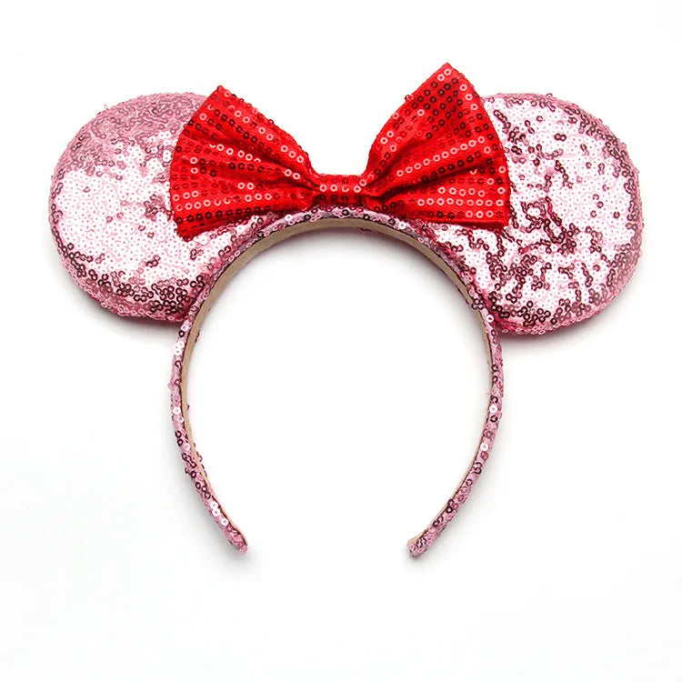 Mouse Ears Headhand for Girls Adults Cute Cartoon Party Cosplay Hair Accessories Sequin Bows Hairband Toys
