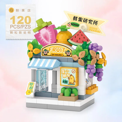 Food Shop Street Series - Mini City Shop House Model Kit, Fun DIY Educational Building Toy Gift for Kids Ages 6-12