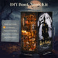 Book Nook Kit Dark Family DIY Wooden Puzzle Gothic Style Halloween Bookshelf Dollhouse Model Bookend Building Home Decoration