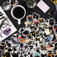 50PCS Dreamy Mysterious Star Black Cat Sticker Creative Aesthetic Art Collection Decoration Computer Guitar Scrapbook Gift Decor