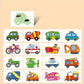 16pcs Montessori Toddler Puzzle Cards Toys For Kids Jigsaw Matching Game Education Toys Cartoon Shape Cognitive Training Gift