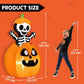 5FT Halloween Animated Inflatables Outdoor Decorations, Inflatable Skeleton On Pumpkin with LEDs, Cute Blow Up Pumpkin Skeleton Decor for Outside Yard Indoor Lawn Garden Party Decoration
