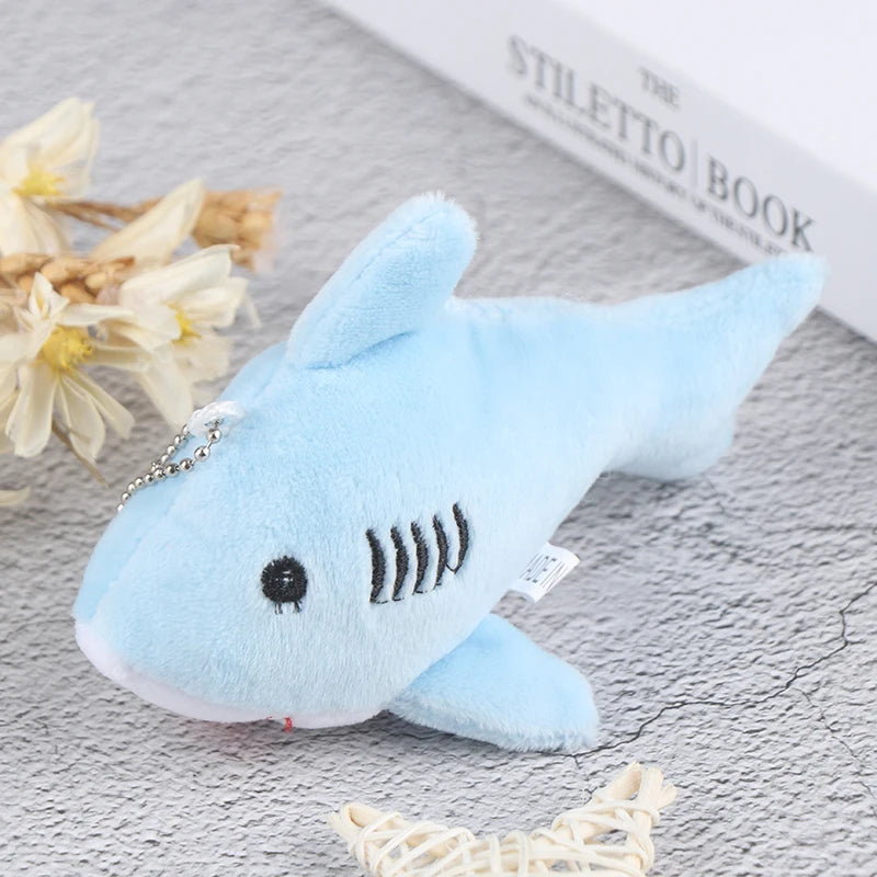 12CM  Keychain Gift Shark Plush Stuffed TOY DOLL  Kids Small Mini Cute Marine Animals Plush Toys