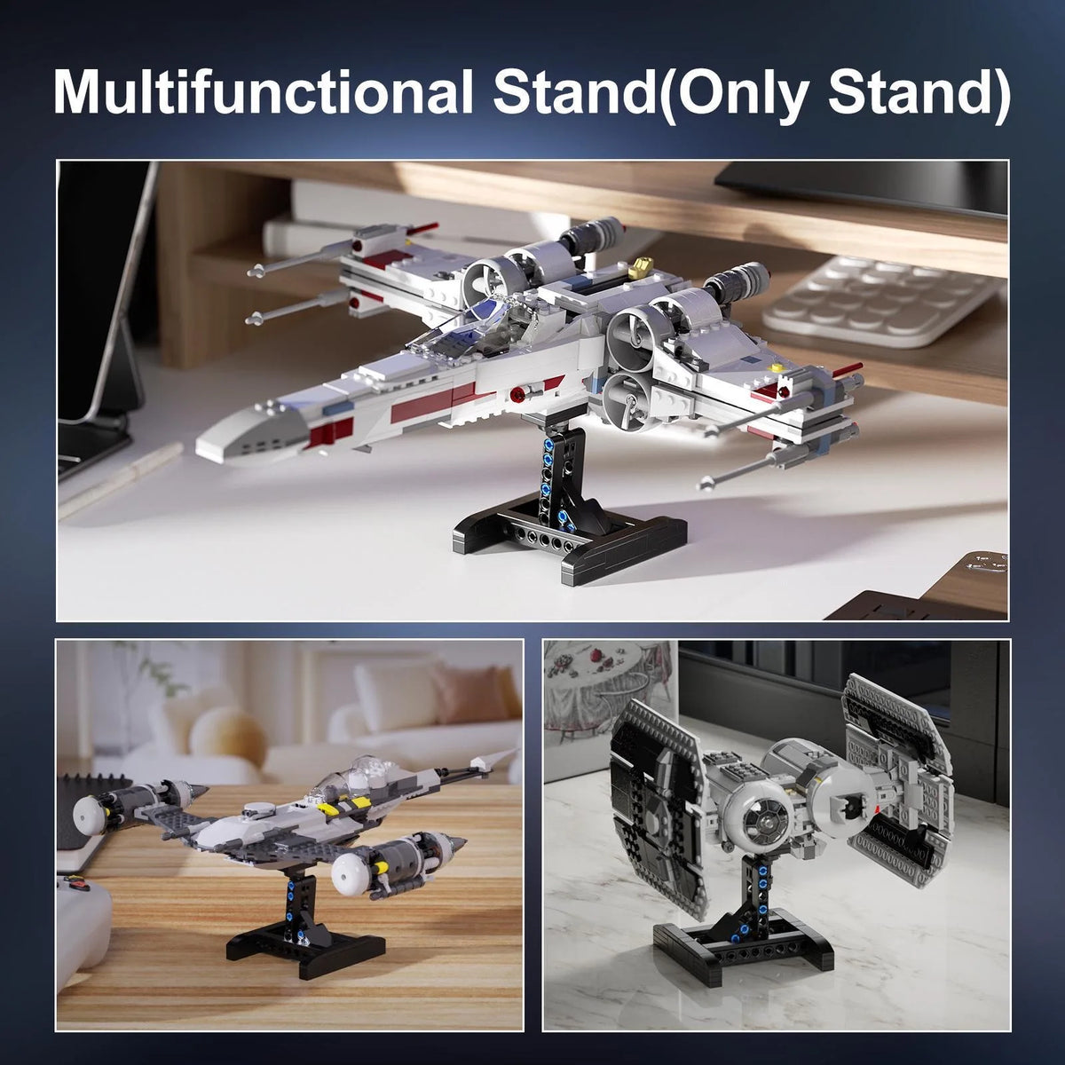 MOC Airplane Bracket Bricks X-WING Display Stand for 75102/75149/75218 Building Blocks Stand Spare Part