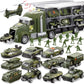 JOYIN 25 in 1 Green Military Big Truck Toys Army Men Tanks Set with Soldier Men Battle Car Toy in Carrier Truck for Boys Gifts