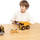 JOYFY 2 PCS Remote Control Construction Vehicle Toy Set Friction-Powered RC Excavator & RC Truck for Kid Christmas Birthday Gift