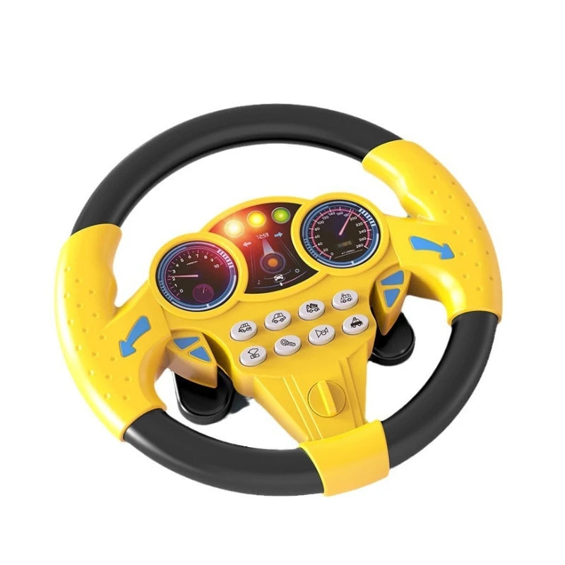 Kids Steering Wheel Toy - Backseat Pretend Play with Lights & Music - Fun Preschool Driving Simulator Gift for Toddlers