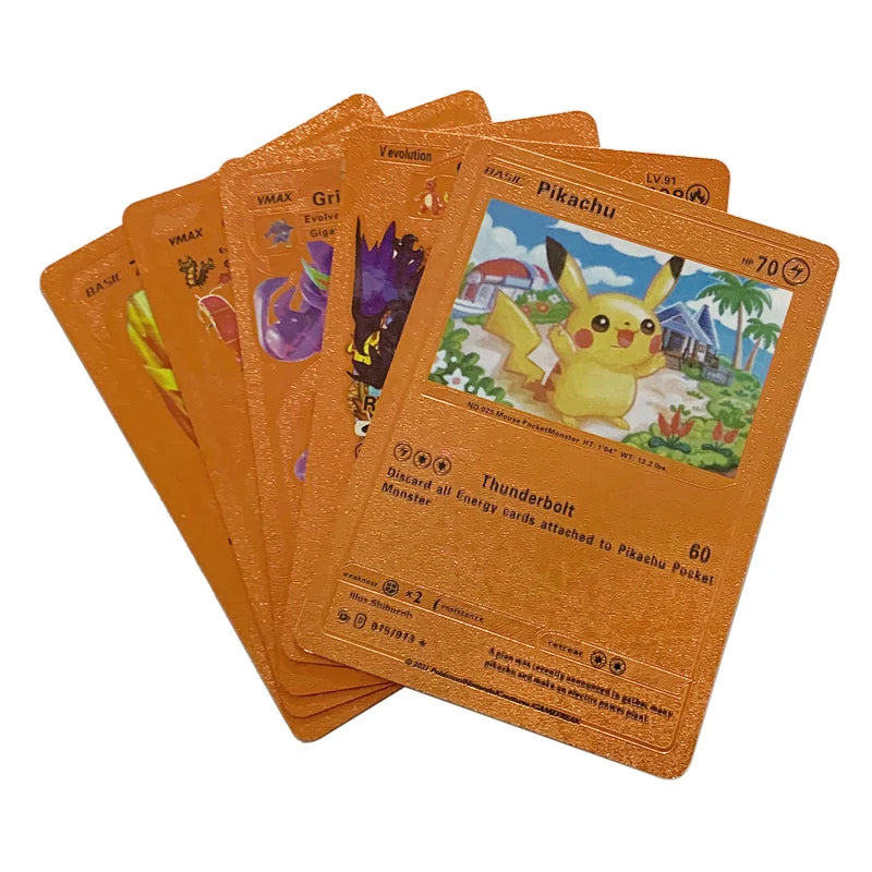 81-15Pcs Pokemon Cards Gold Silver Vmax GX Card Collection Battle Trainer Card Spanish English French Child Toys Christmas Gifts