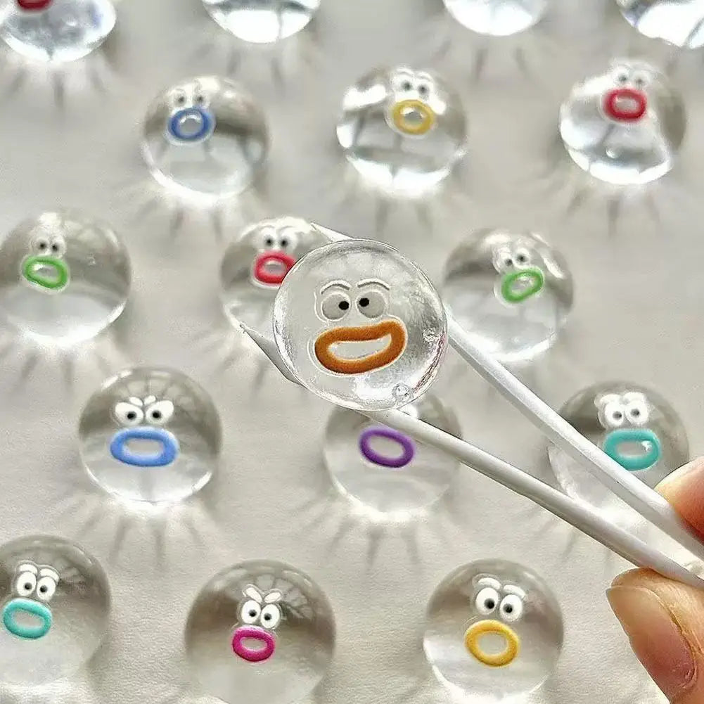 1-20pcs Mini Cute Transparent Fidget Small Silicone Emotion Fidget Poppers Sensory Fidget Toys Soft Funny Stress Relieving Toys