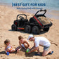 24V 4WD All-Terrain Kids Ride On Dump Truck Parental Remote Control 3 Speeds 2-Seater Off-Road Toy Car For Boys Girls