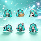 6pcs Kawaii Chibi Enamel Pin Set Multi-Pose Vocaloid Anime Brooches, Aesthetic Metal Lapel Badges for Backpack Perfect Gift