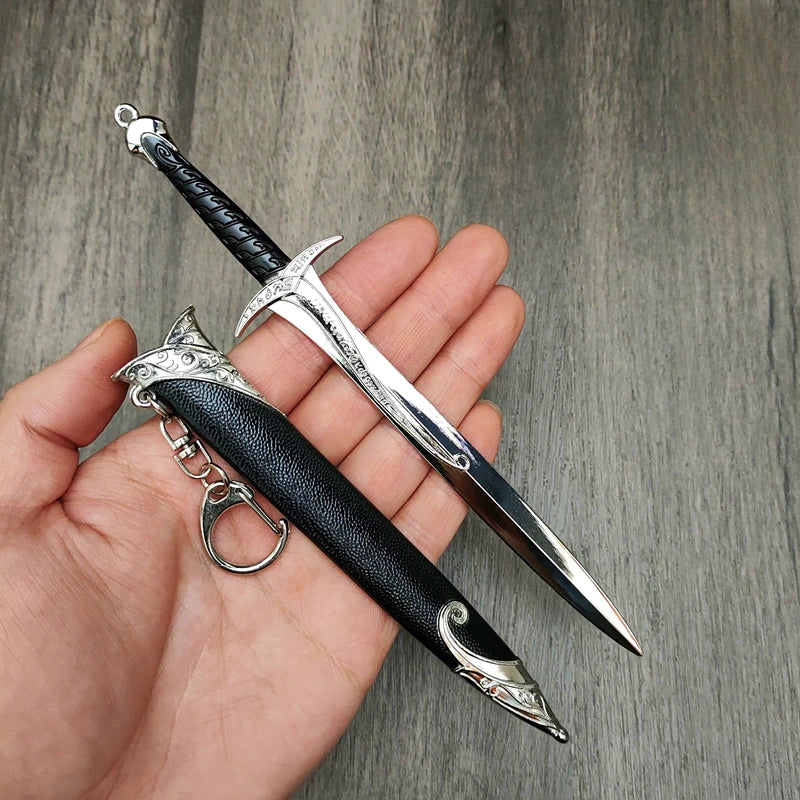 22cm Elves Anduril Middle-earth Weapon Glamdring Aragorn Narthil Sword Metal Katana Samurai Sword Keychain Ornaments Gifts Toys