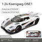 1: 24 K Ö Niger One Collectible Ornament with Sound, Light, and Feedback Function , Alloy sports car toy gift for boys