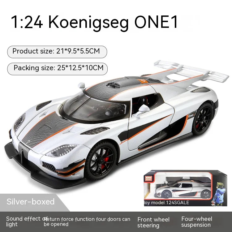 1: 24 K Ö Niger One Collectible Ornament with Sound, Light, and Feedback Function , Alloy sports car toy gift for boys