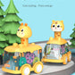 Press Gear Car Children's Toy Car Pull Back Boy Children Inertial Car Puzzle Animals Car