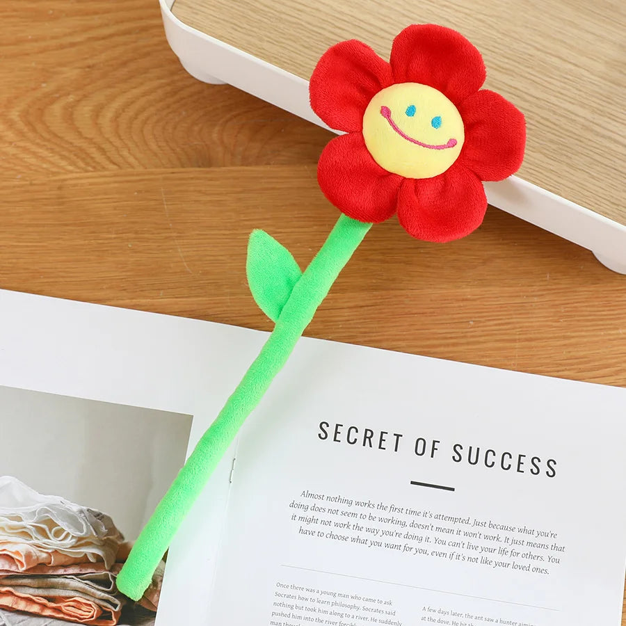 Cartoon Simulation Flower Plush Toy Sun Flower Rose Plant Home Decor PP Cotton Soft Toys Curtain Hook