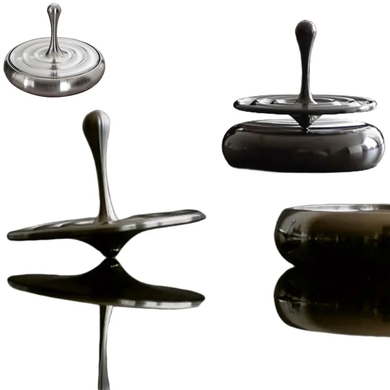 Water Drop Hand-Twisted Fingertip Gyro Stainless Steel Metal Desktop Magical Gyro Toy Children's Rotating Decompression Toy