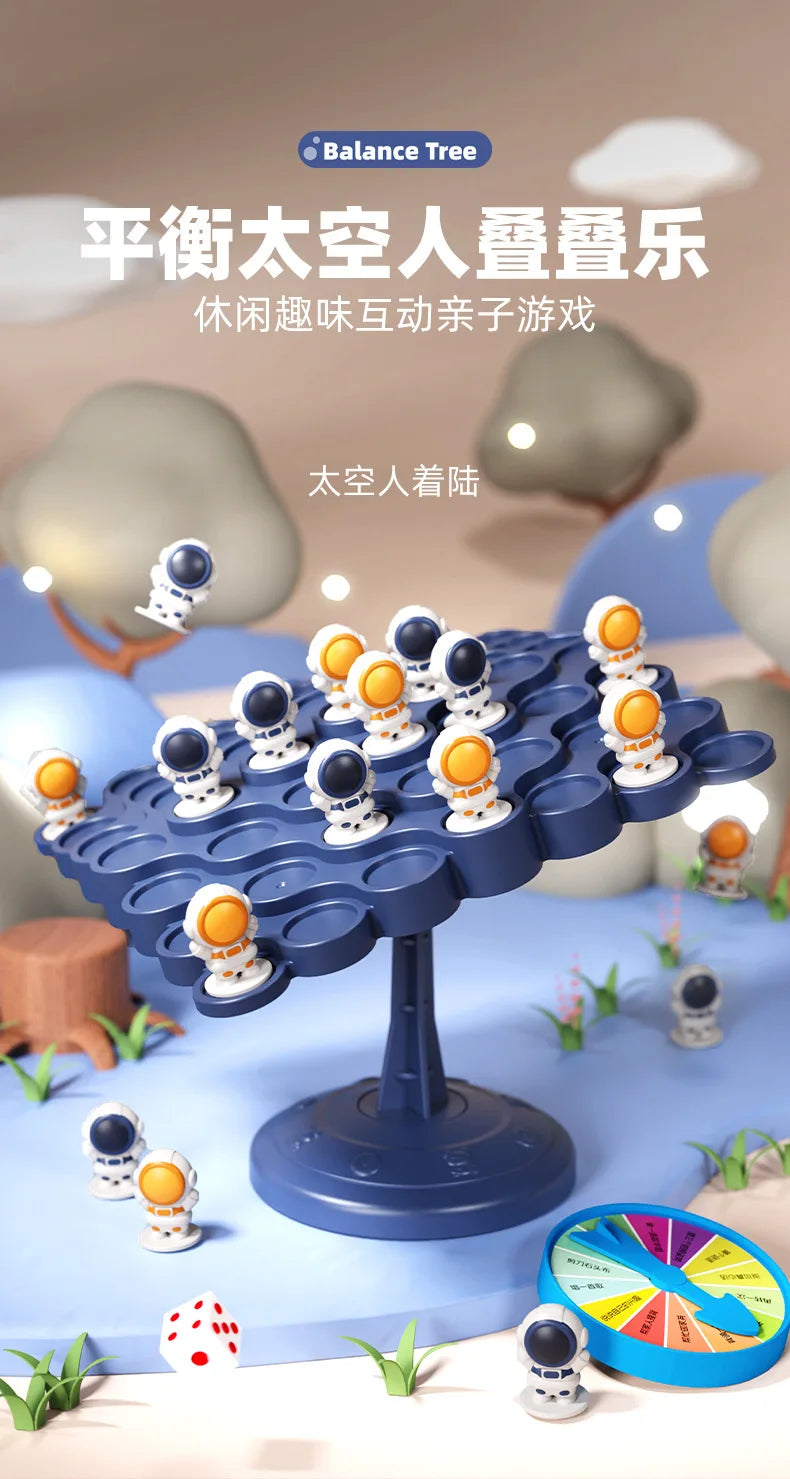 Kids Balance Tree Board Game Astronauts Frog Balance Board Tabletop Party Funny Parent-Child Interactive Game Building Block Toy