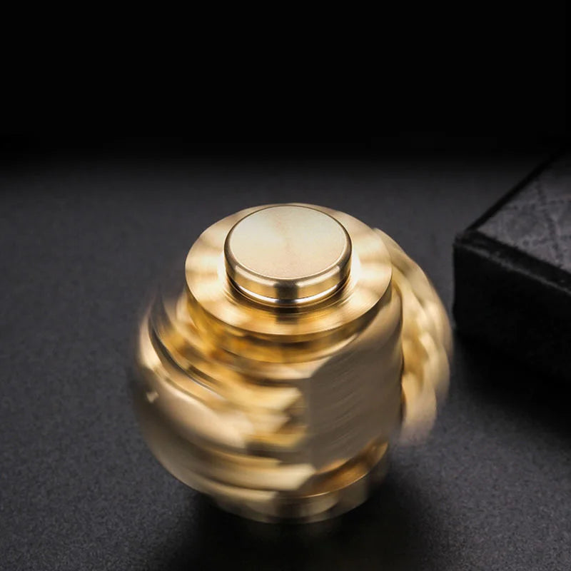 EDC Pure Brass Fidget Spinner Toy | Real Gear Gyro Metal Stress Hand Spinner Toy | Adult Anxiety Stress Relief Skill Toy