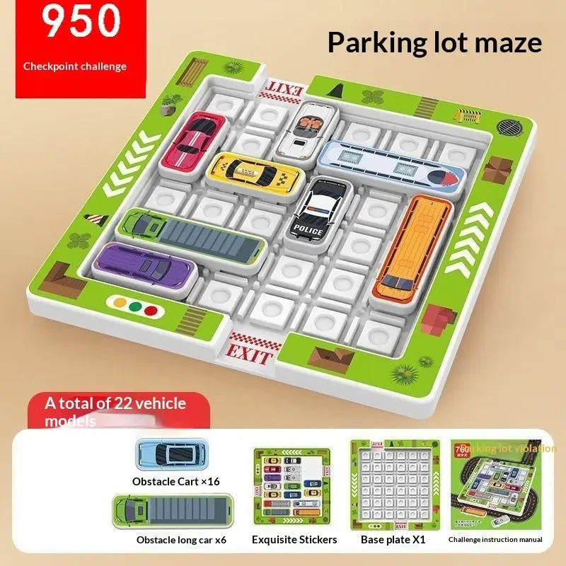 1 Set Parking Lot With Moving Vehicles And Maze Toys Children's Educational Puzzle Game For Logical Thinking And Concentration