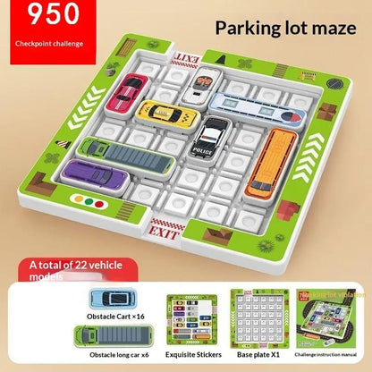 1 Set Parking Lot With Moving Vehicles And Maze Toys Children's Educational Puzzle Game For Logical Thinking And Concentration