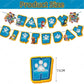Paw Patrol Birthday Decoration Cartoon Puppy Paper Banner and 6 Hanging Swirls for Kids Boys Baby Shower Party Supplies Set