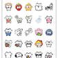 72PCS Line Kitten Daily Graffiti Sticker Cute Cat Cartoon Decal for Laptop Phone Guitar Cup Skateboard Waterproof Sticker