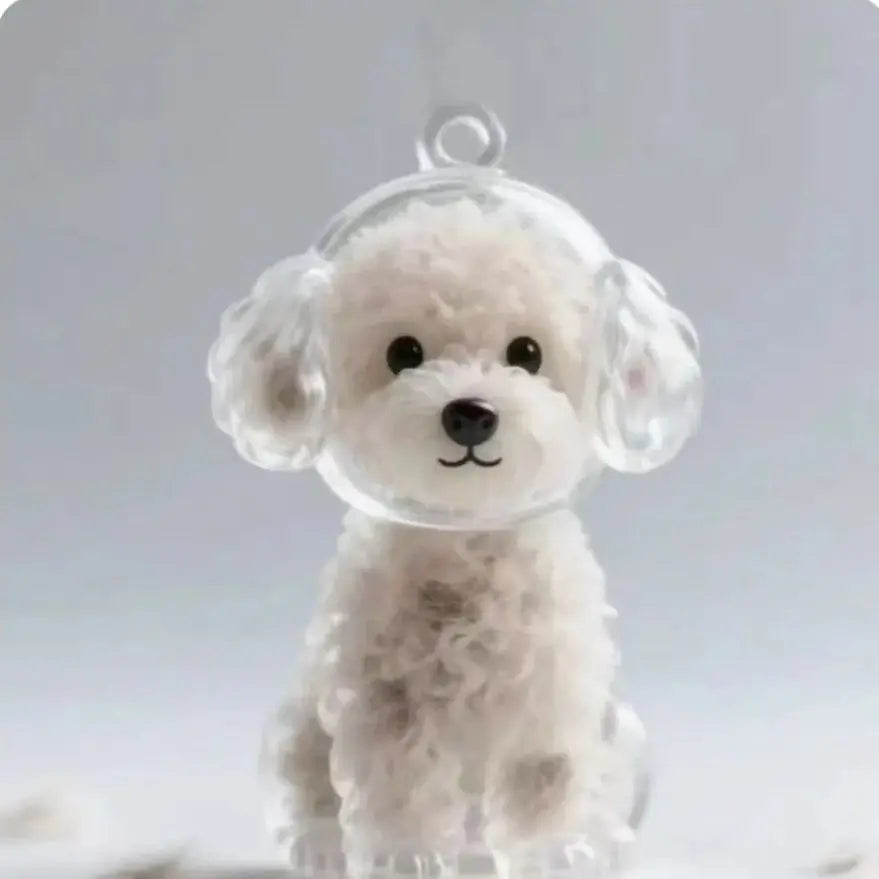 Adorable Cat Hair Storage Pendant Keychain Transparent Cat/Dog Hair Storage Container for Pet Lover DIY Pet Memorial Keychain