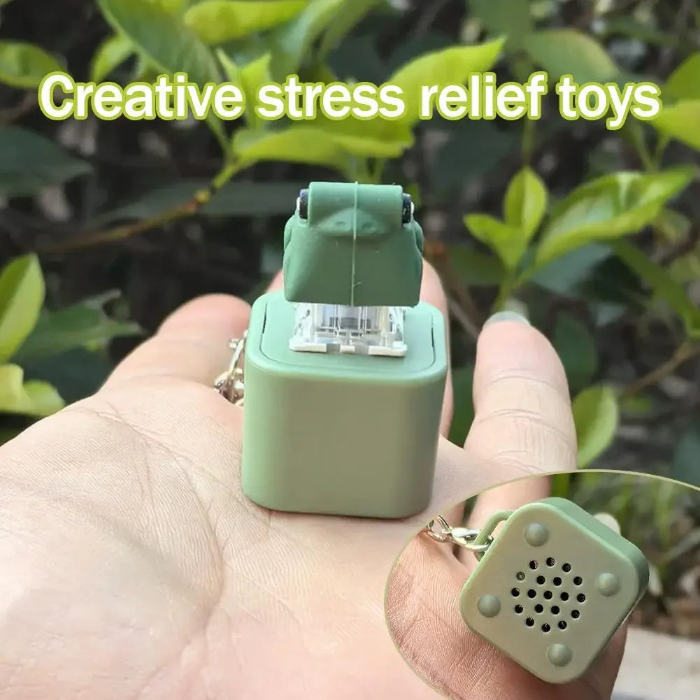 ！！Frog Croaking Fidget Toy Frog Croaking Keychain With Sound LED lights  Stuff Fun Gift for Kids Boys Girls