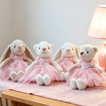 1Pc 28cm Cute Ballet Skirt Bear & Bunny Peluche Toy Lovely Appease Animal Dolls Rabbit Toys Birthday Christmas Gift