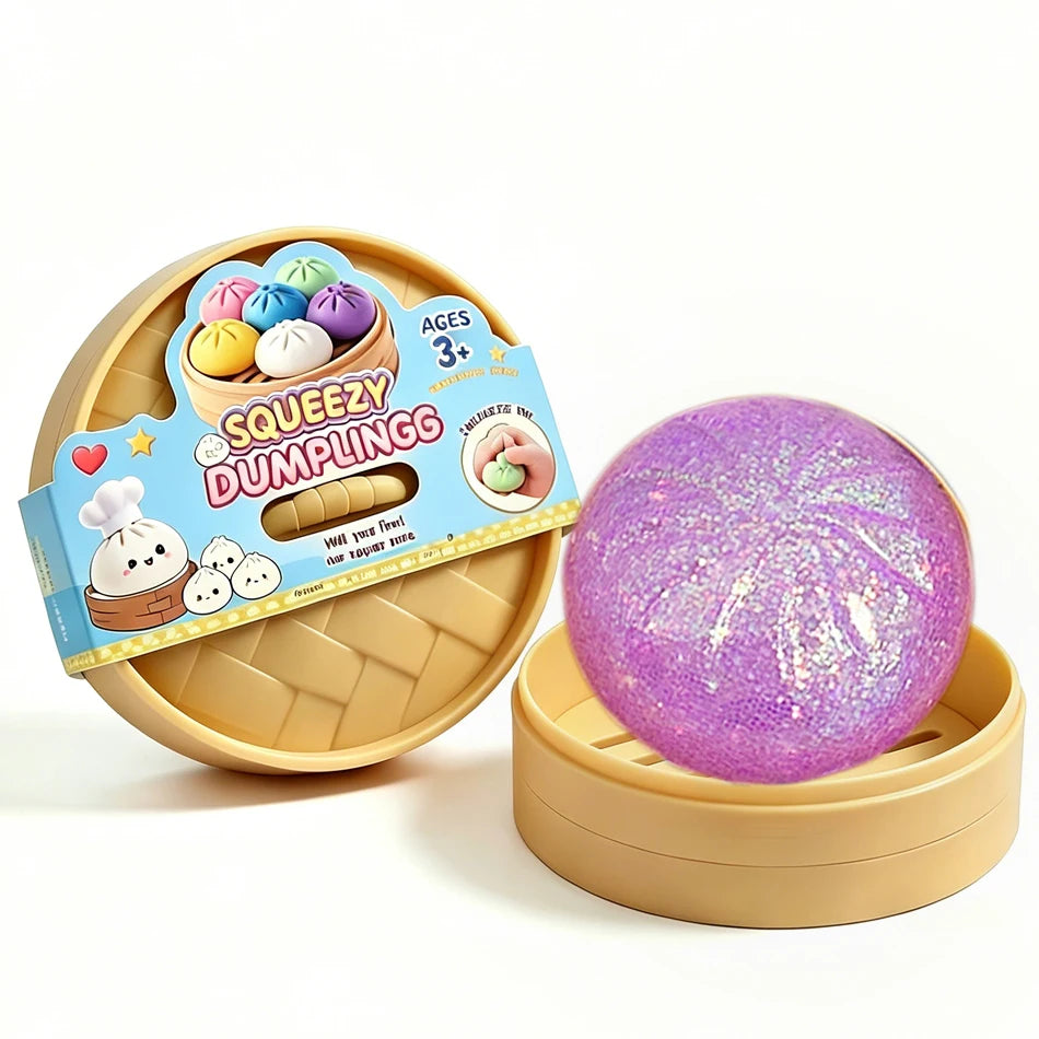 Colorful Dumpling Squishes Stress Balls Cha Siu Bao Slow Rebound Decompression Toys Feel Good Squishy Stress Relief Gifts 10cm